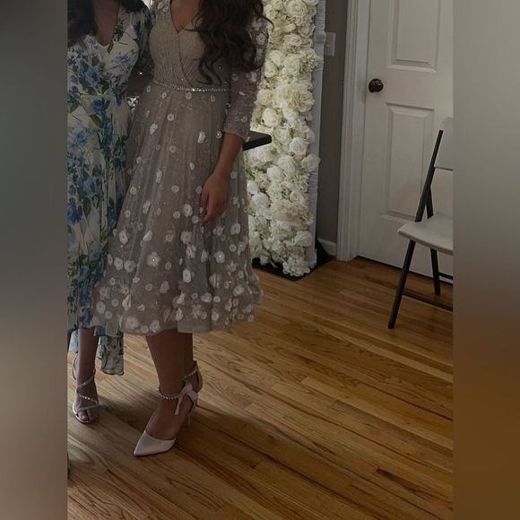 Mac Duggal Floral Embroidery Embellished Dress - Picture 1 of 7
